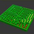 Green Maze Household Puzzle Toy With Intricate Path And Square Design
