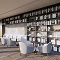 modern library library space 3d model