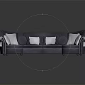 Elegant Curved Multi Seat Sofa With White Cushions Tassel Details And Decorative Trim