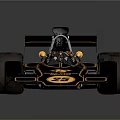 Black And Gold Race Car With Number 25 Streamlined Design And Rear Wing