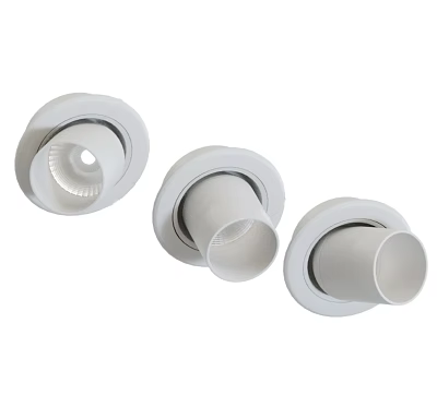 Modern White Sleek Recessed Downlights And Spotlights For Home Indoor Lighting 3d model
