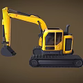 Excavator Hook Machine Excavator Cartoon Excavator Heavy Machinery Engineering Truck Scraper Low Face Number Low Mold Simple Mold Game Video Level Super Realistic 3d model