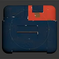 Household Red And Blue Storage Box With Yellow Window And Radiation Symbol Pattern