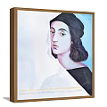Hand painted Modern Minimalist Female Portrait Painting With Blue Background For Living Room Decor