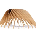 Wooden Pergola With Spiral Design Radiating Slats And Modern Artistic Style