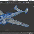 Vintage Fighter Aircraft with Propeller and Round Badges on Wings Gray Body and Classic Design