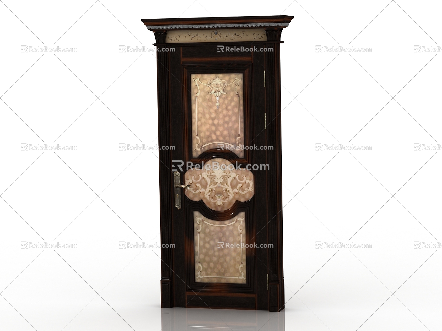 European style solid wood door interior door door 3d model