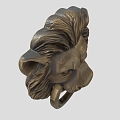 Lion's Door Buckle Lion's Head Metal Lion's Head Knocker Door Bolt Ancient Door Ringer Copper Door Handle Low Face Number Low Mold Simple Mold Movie and TV Grade Super Realistic 3d model