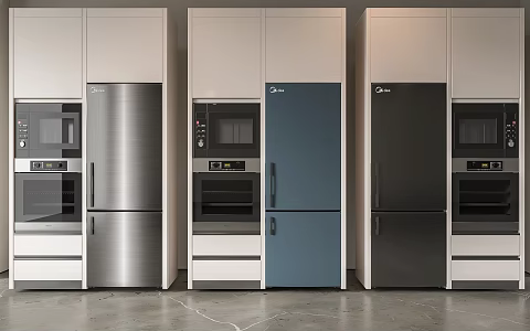 Modern refrigerator embedded refrigerator double door refrigerator oven coffee machine disinfection cabinet 3d model