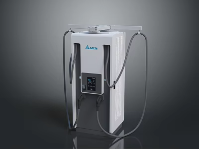 Aroya Electric Vehicle Charger With Digital Display Screen And Charging Cables 3d model