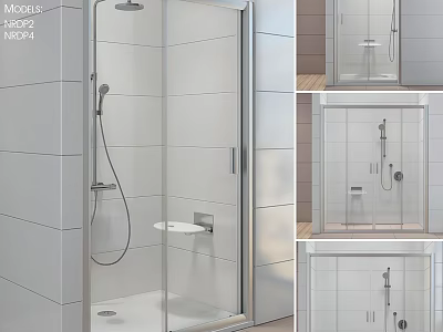 Modern Shower Sauna Design With Glass Enclosure Tile Walls And Stainless Steel Frame 3d model