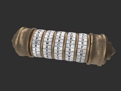 Historical Vintage Code Device With Alphabet Dials For Book Magazine Content 3d model