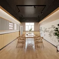 Hotel Chess Room Interior With Long Table Wooden Chairs Chessboard Decor And Potted Plant