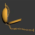 Open Golden Pocket Watch With Shiny Chain Classic Design And Reflective Surface