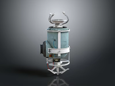 Industrial Cylindrical Equipment With Top Pipes Stable Base And Control Panel 3d model