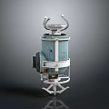 Industrial Cylindrical Equipment With Top Pipes Stable Base And Control Panel