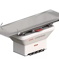 DRI COMPASS Medical Examination Table With Silver Surface And White Base