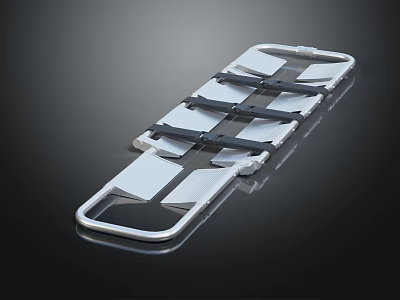 Folding Metal Frame Furniture With White Black Striped Structure And Stable Portable Design 3d model