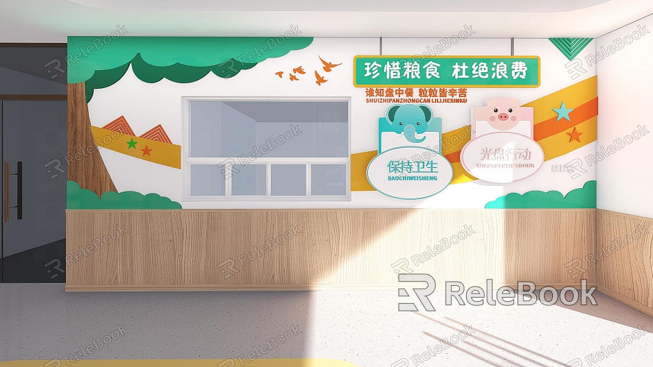 Kindergarten canteen wall culture model