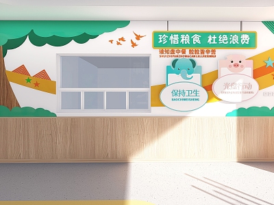 Kindergarten canteen wall culture model