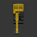 Yellow Wheeled Excavator with Front Bucket and Operator Cab Design 3d model