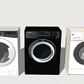Modern Front Loading Washing Machines In Three Colors White Black Beige