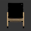 Stylish Black Cushioned Rocking Chair With Wooden Frame And Dark Gradient Background