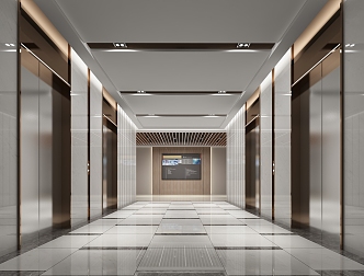 modern elevator hall 3d model