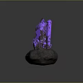 Glowing Blue Crystal Structures On Natural Stone Base With Bright Shiny Highlights 3d model