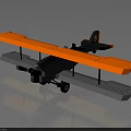 Detailed Vintage Biplane Model With Yellow Wings Gray Fuselage And Floats
