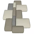 Modular Fabric Sofa Set With Beige Light Gray Modules And Combinable Design 3d model