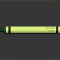 Green Yellow Crayon With Black Rings And Labeled Green Verde