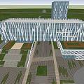 modern office building multi-storey office building 3d model