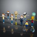 Puppet puppet puppet puppet wooden figure game character game character realistic character 3d model