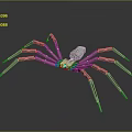 Mechanical Spider With Metallic Legs And Shiny Detailed Body Structure