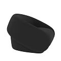 Green Velvet Single Seater Sofa With Curved Design And Modern Minimalist Style