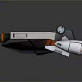 Futuristic Sci Fi Weapon With Mechanical Structure Gray White Body And Orange Details 3d model