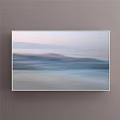 Seascape Painting Featuring Turquoise Blue Waves White Foam and Sandy Beach View