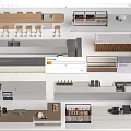 Modern Water Bar Counter Cashier Counter Coffee Bar Counter 3d model
