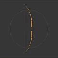 Traditional Wooden Bow as Ancient Hunting Weapon with Curved Design and Taut String
