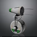 Modern Single Wheel Robot With White Green Design Top Structure And Antennas