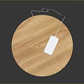 Modern Round Accent Table With Wooden Legs And Fabric Covered Top Surface