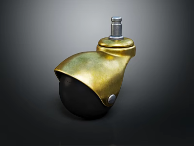 Golden Metal Caster Wheel Hardware Tool for Furniture Moving with Durable Design 3d model
