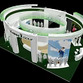 Kappa Brand Store Exhibition Booth With Curved Design Large Screen And Mannequins