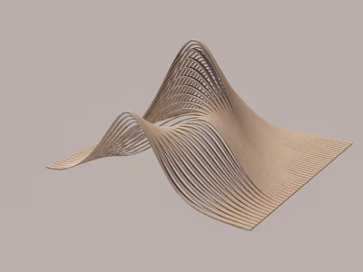 Abstract Wavy Sculpture With Layered Lines Flowing Curves And Light Colored Material Design 3d model