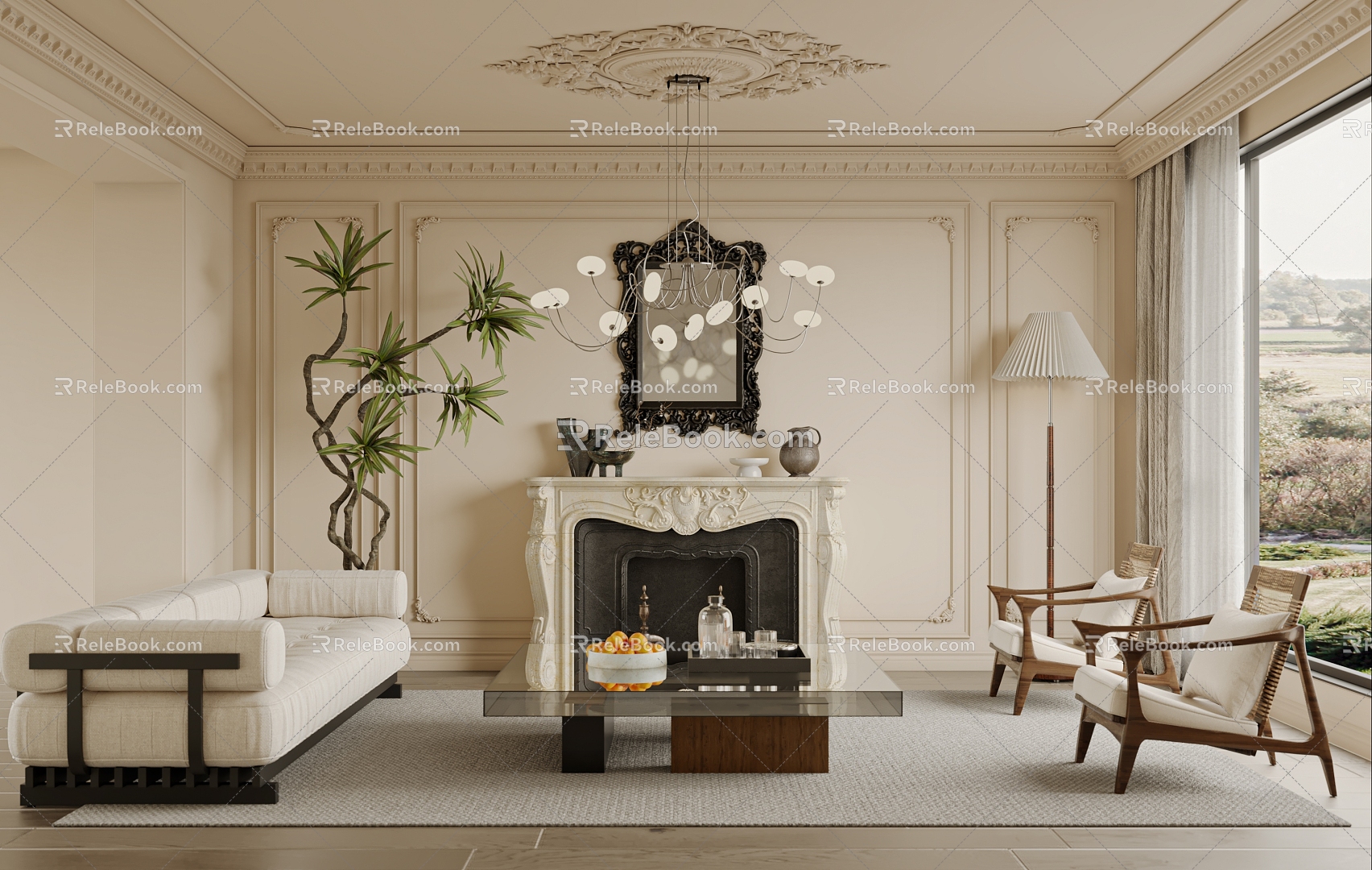 French Living Room 3d model