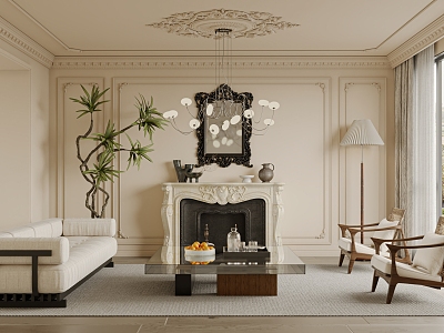 French Living Room 3d model