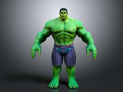 Modern Game Character Hulk Marvel Hero Anime Character 3d model