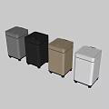 Modern Square Trash Bins with Lids in Assorted Colors for Home Use 3d model
