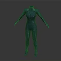 Game Movie Character 3D Model With Blue Sleek Futuristic Shiny Smooth Body Design